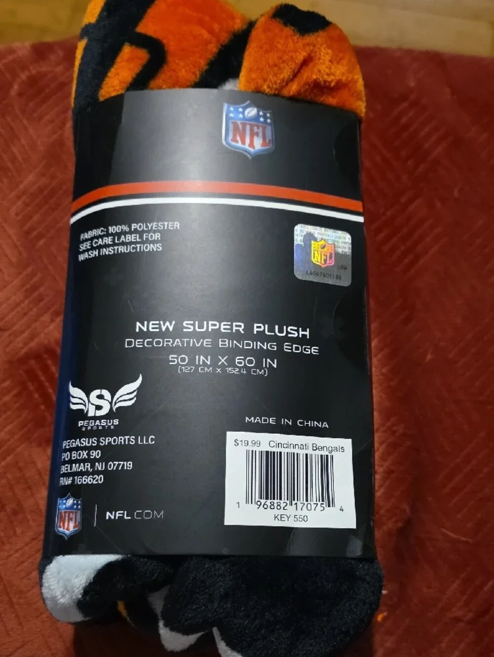 ASUS Orange & Black Plush Team Throw Blanket
